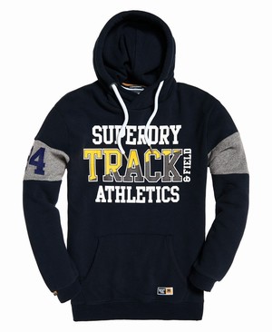 Superdry Super Track Oversized Férfi Kapucnis Pulóver Sötétkék | ITNRM0423